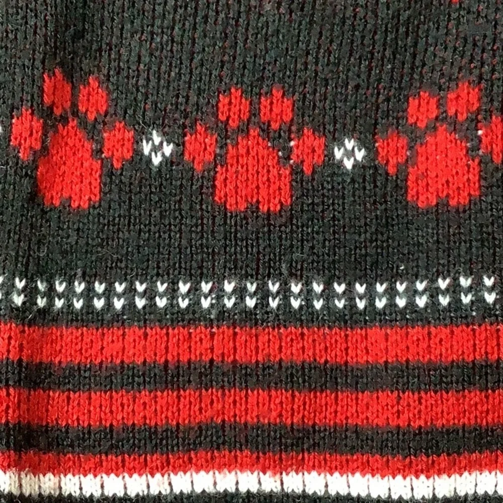 Paw Print Striped Doggy Sweater